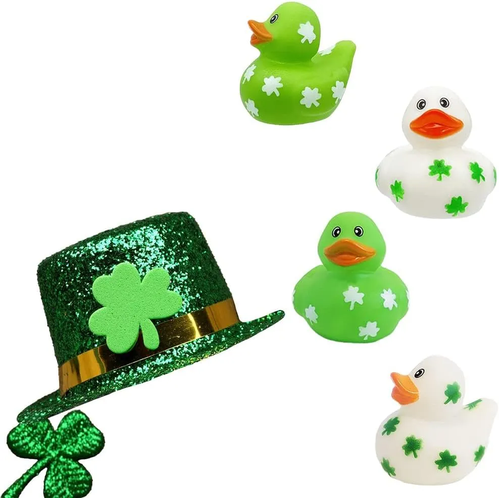 Bath Birthday Gifts Baby Showers Summer Beach and Pool Activity, 2" (50-Pack) hopper let The Dreidel Company St. Patrick's Holiday Rubber Duck Toy Duckies for Kids, 