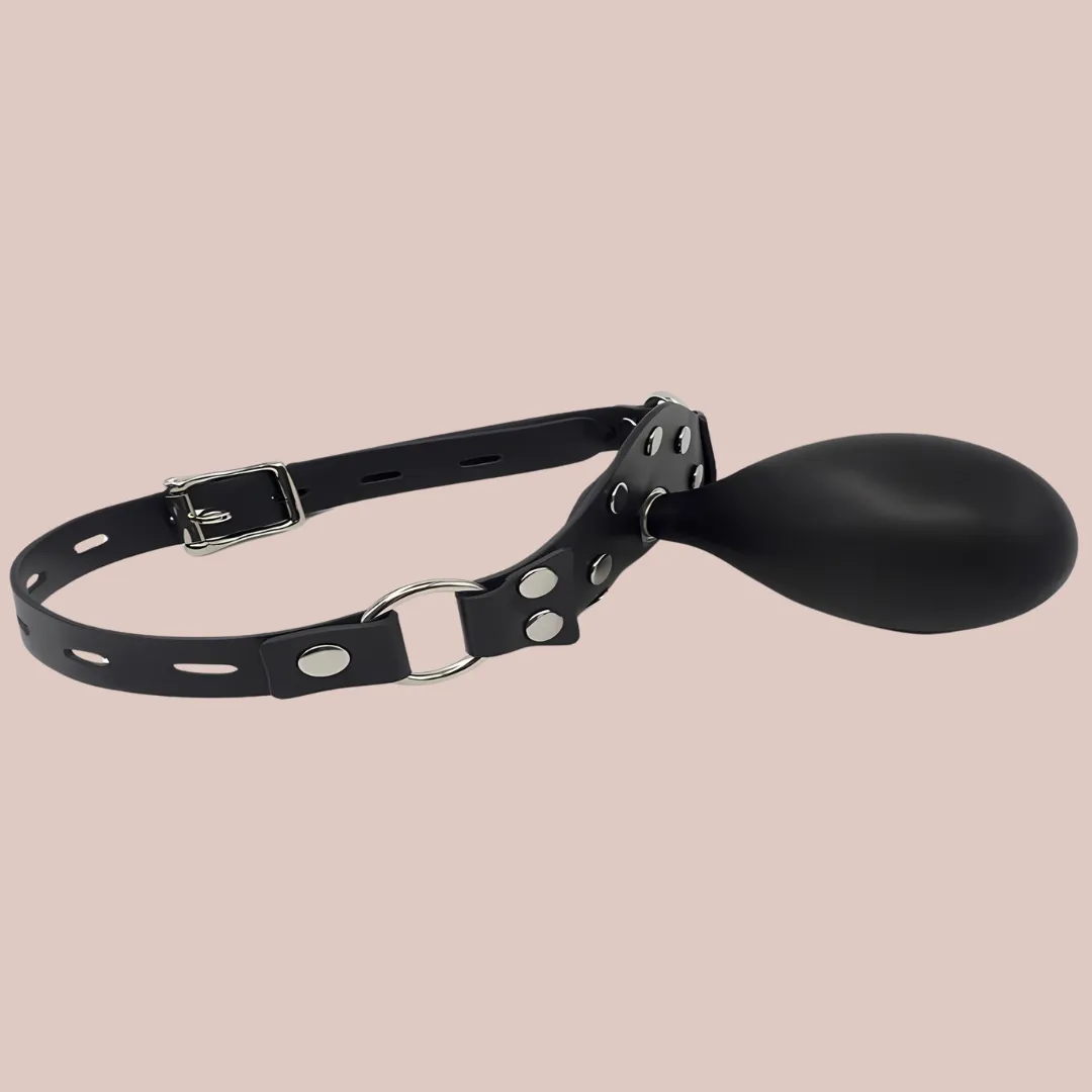 BDSM Black Studded Inflatable Ball Gag