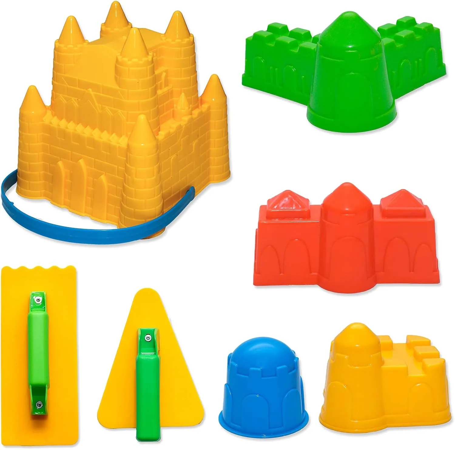 Beach Toys Castle Molds Sand Molds, Beach Bucket,Shovel Tool Kit,Fun Outdoor Games Beach Accessories for Boys Girls germ eclipse oxidizable blacksmith Holady 7 Pcs Beach Sand Toys Set,Includes 