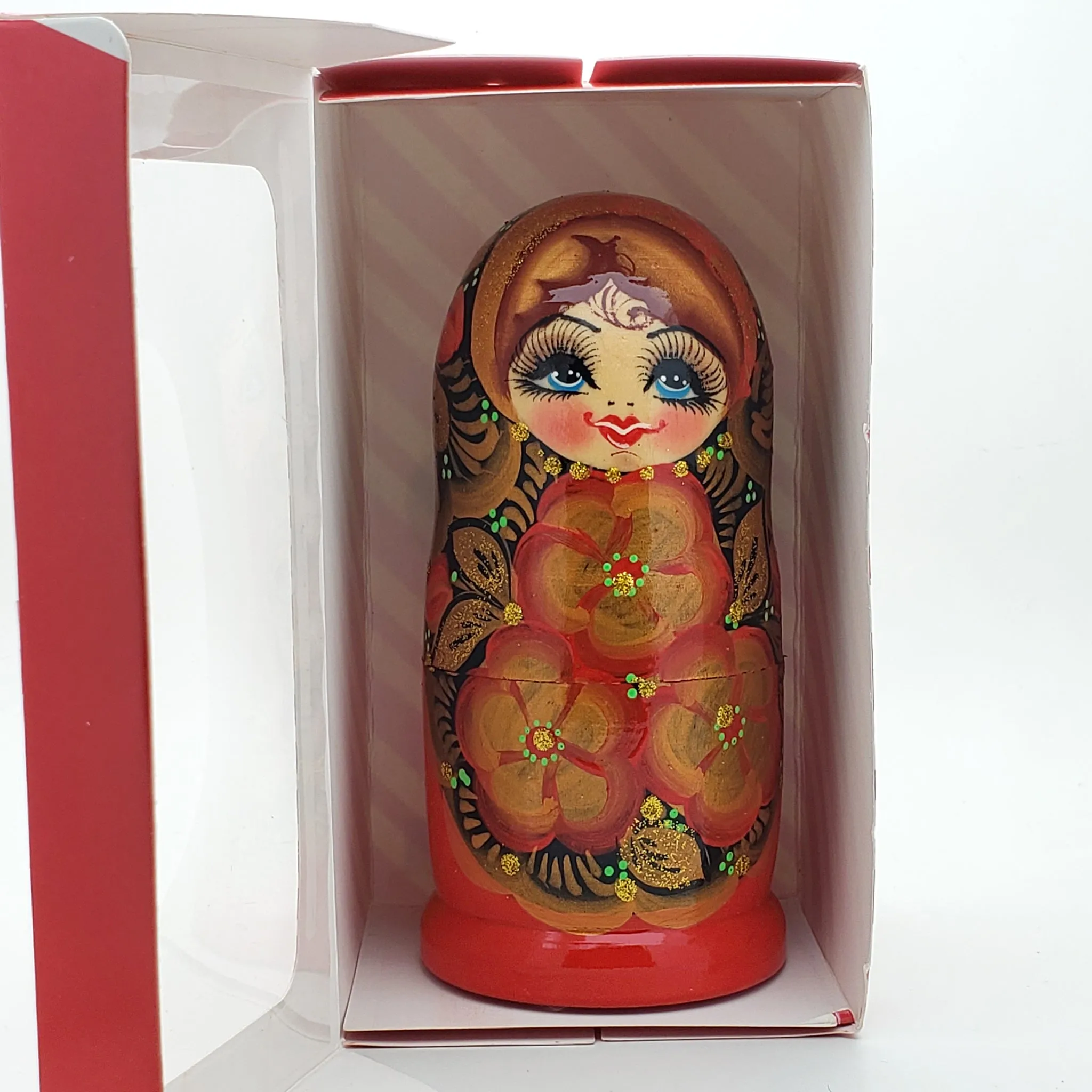 Beautiful Red Russian Dolls Set Gift Box