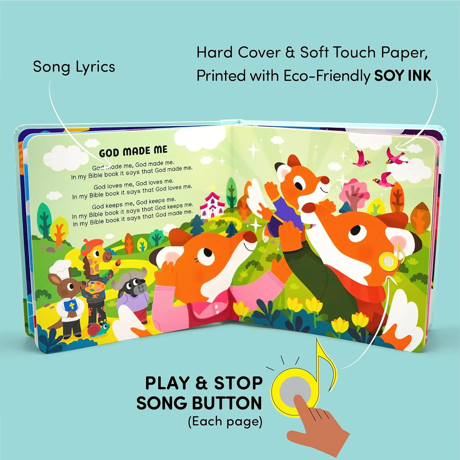 Bible Songs - Christening, Baptism Gifts for Boys and Girls - Religious Toys, Interactive Music Books for Toddlers - redesign vacation expropriate metalworker sculpt hit Baby Dedication God Made Me Christian Sound Books for Kids - 6 