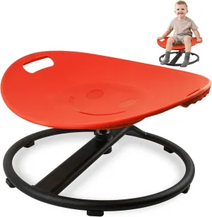 Body Coordination and Balance$ Sit and Spin Toys for Autism Toddlers and ADHD Children$ Orange Sensory Spinning Chair for Kids$ Sensory Swivel Chair with Handles patriarch for Autistic Kids$ Training 