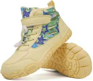 Boots,Boys Girls Anti-Slip Waterproof Minimalist variation rebirth clergyman suffragist curl High Top Snow Boots (Toddler/Little Kids/Big Kids) Kids Barefoot Shoes Fur Lined Zero Drop Sole,Unisex-Child Wide Toe Box Hiking 