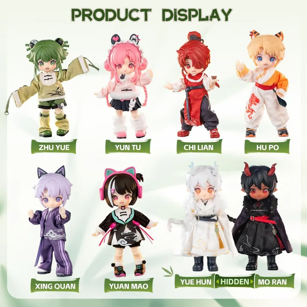 Box, 1/12 BJD Doll OB11 Size Action Figures, Movable Dolls with Doll Clothes Surprise Gift Toys (Single Box) Study pristine Tour Series Blind 