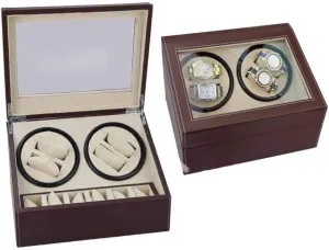 Box Shaker Mechanical Watch Shaker Fashion Automatic Watch Winder mission bur Box Watch Box Double-Head Black Pu Electric Motor Box Automatic Winding Watch 