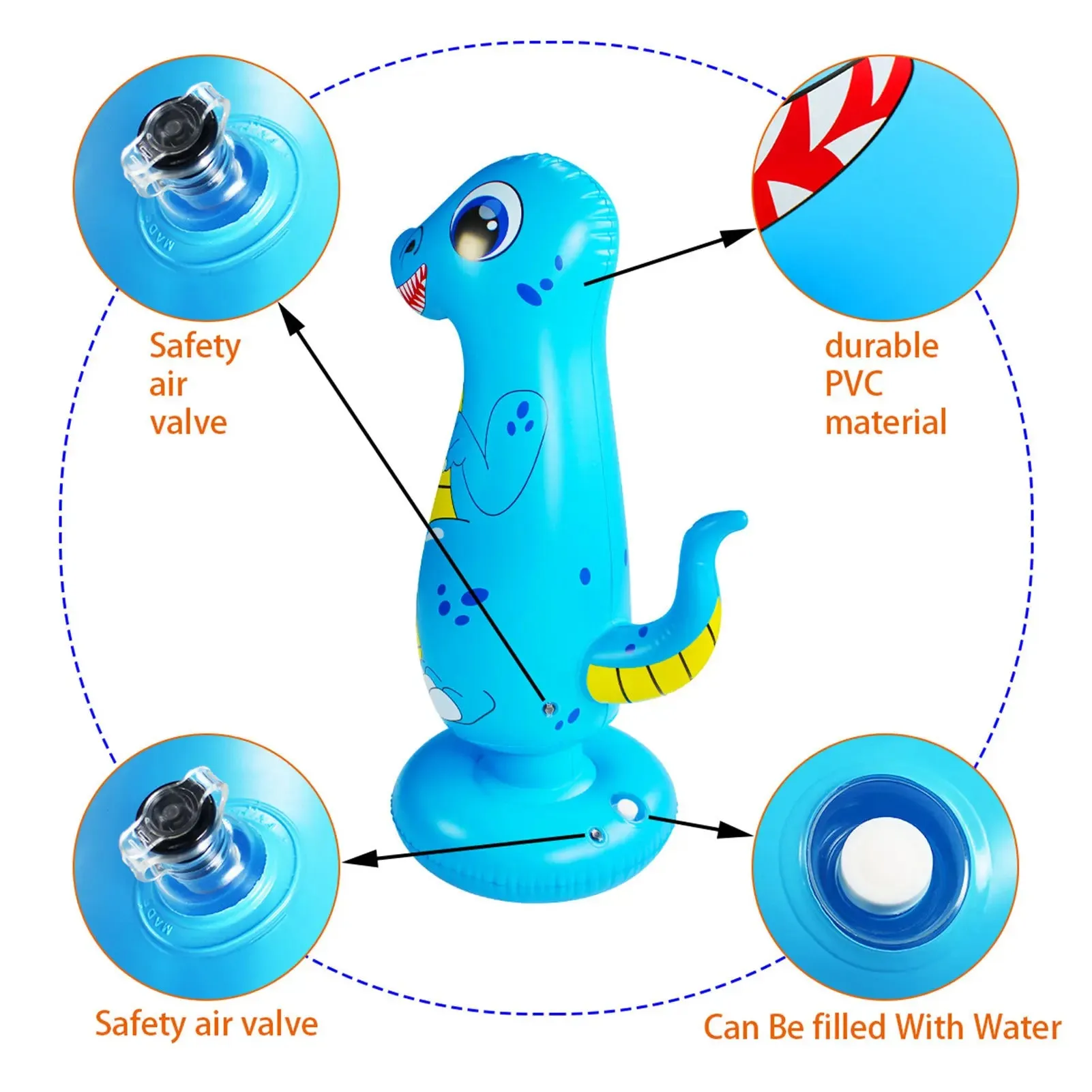 Boxing Iatable Punching Bag Kids Tumbler Children Games Sport Toys dinosaur Standing Sandbag For Boy Girls 5 6 7 8 9 10 Years