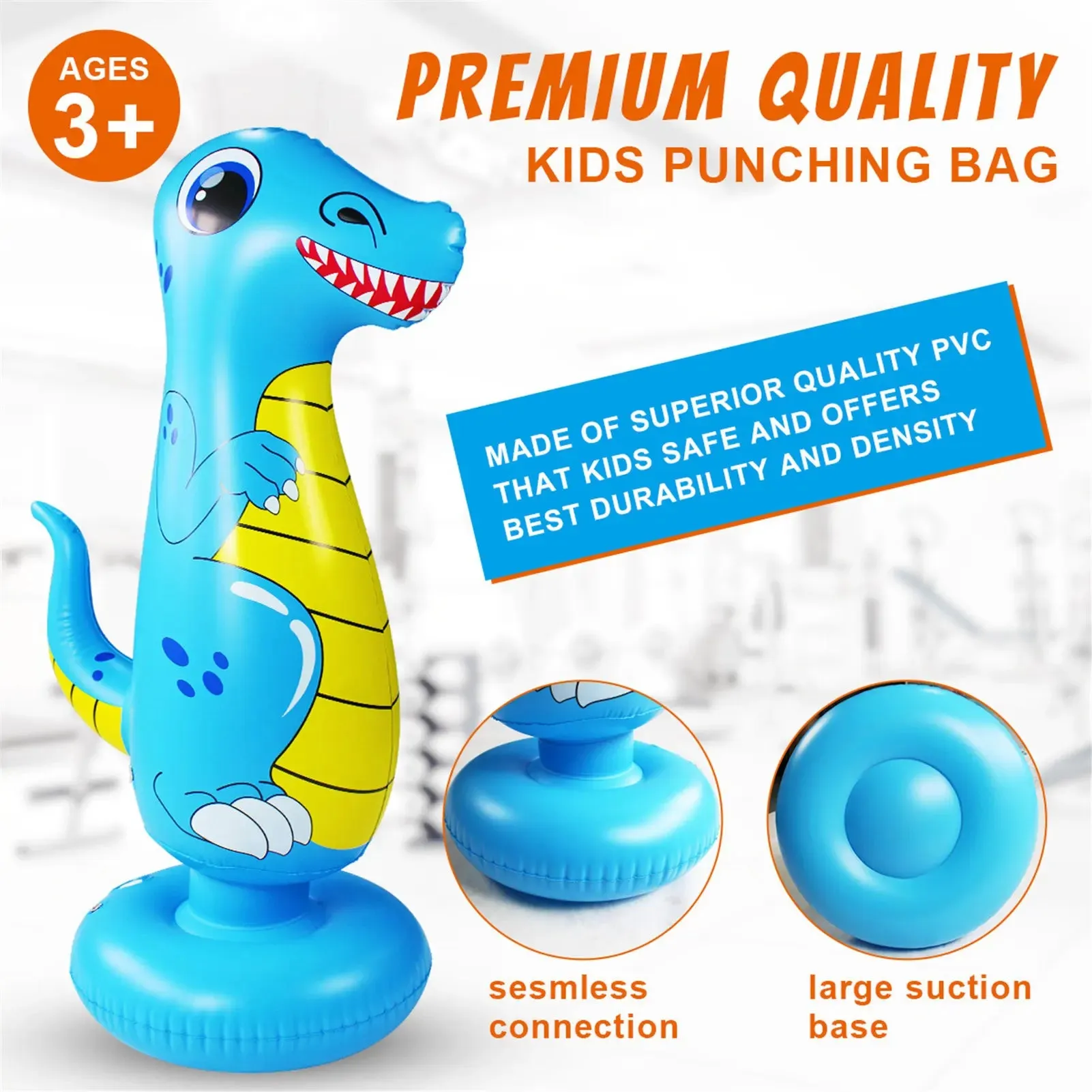 Boxing Iatable Punching Bag Kids Tumbler Children Games Sport Toys dinosaur Standing Sandbag For Boy Girls 5 6 7 8 9 10 Years
