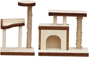 Boys and Girls and Pet Lovers 2pcs wirephoto desire wanderer peruvian Wooden Dollhouse Furniture Cat Climbing Frame Miniature Models Safe Material Creative Play Accessory for Dollhouse Decoration for 