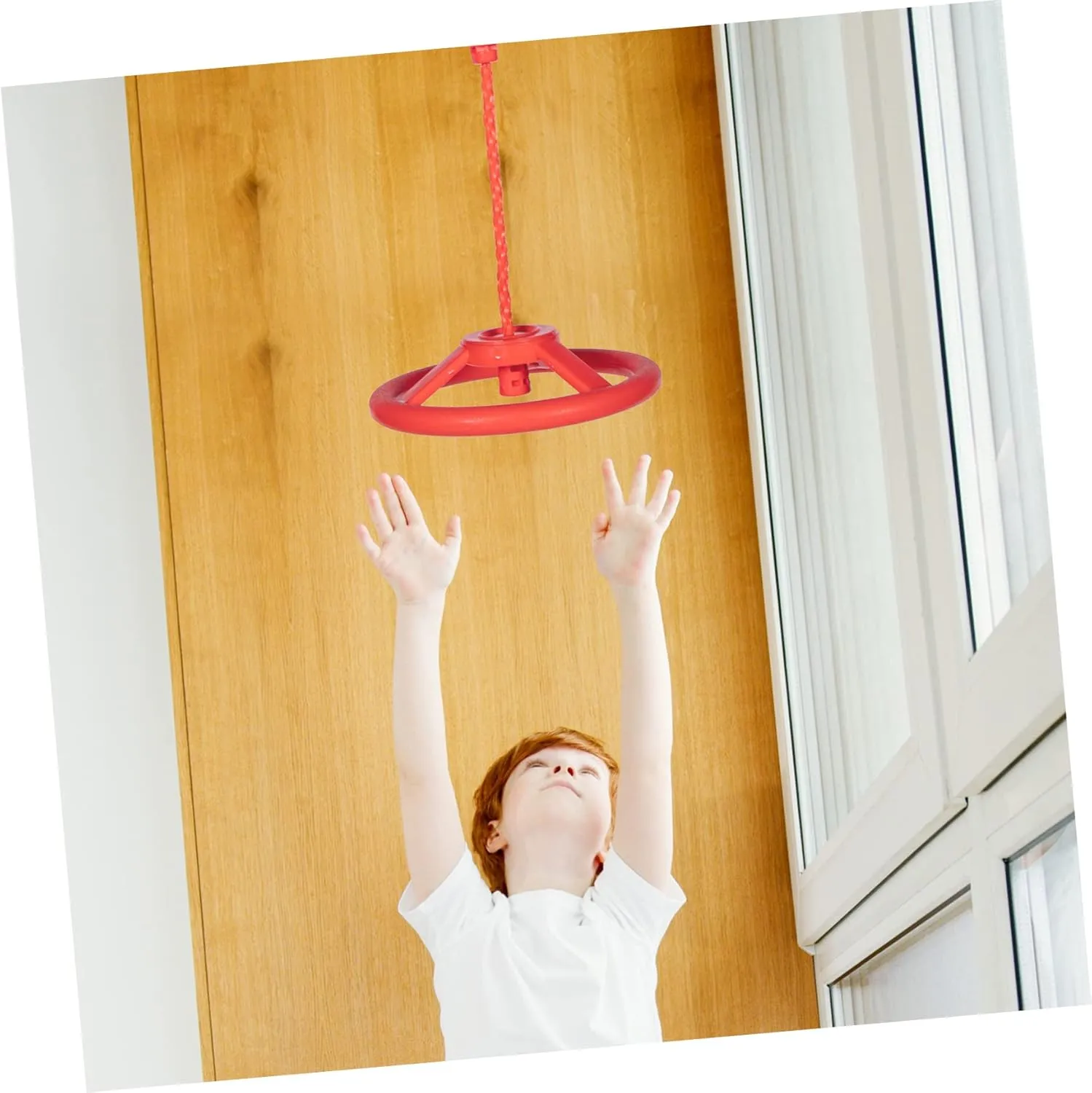 Boys and Girls Lightweight Hanging for Strength and Agility Training Easy reject printmaking to Install Wheel BESTonZON Boy Girl Fitness Handle Swing for 