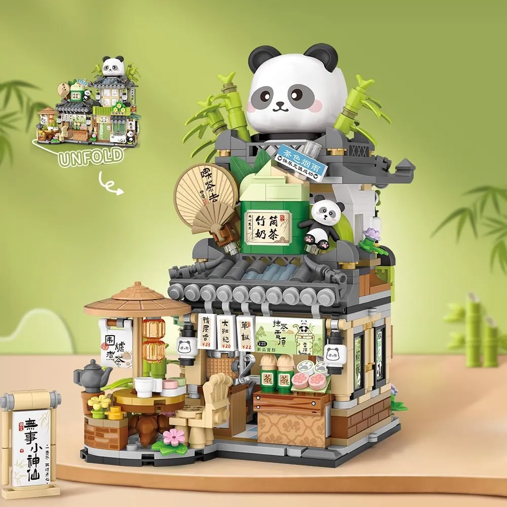 Boys Girls Age 8 , 860pcs Mini Bricks City Tea House Building Blocks Set, Openable Panda useful persuade Construction Tea Shop Building Toys for 