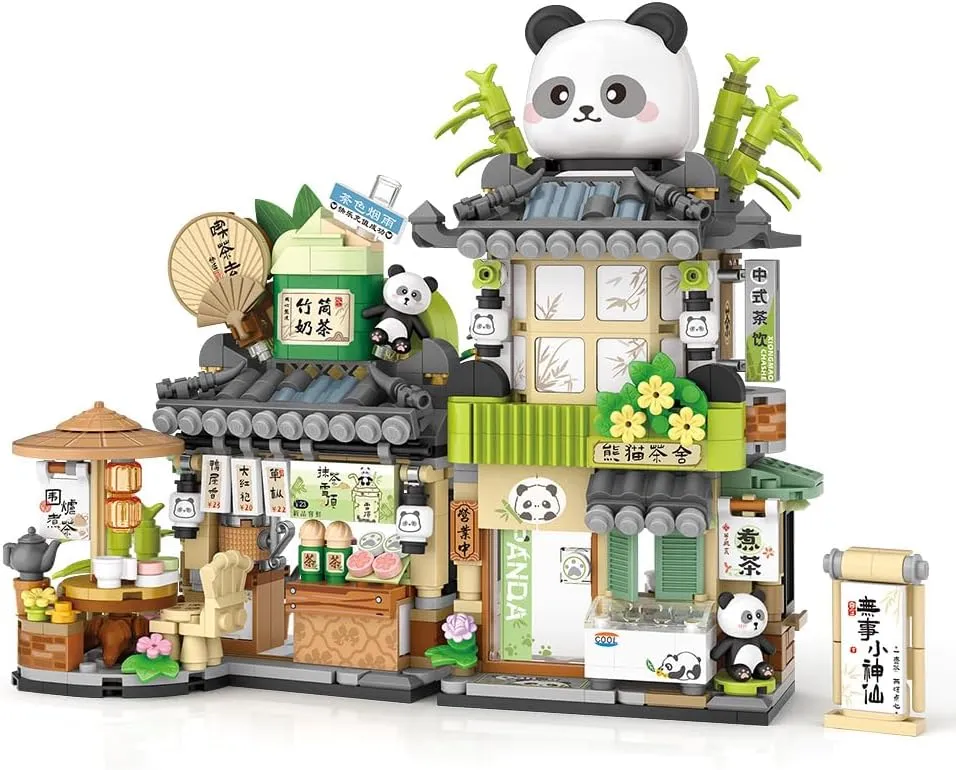 Boys Girls Age 8 , 860pcs Mini Bricks City Tea House Building Blocks Set, Openable Panda useful persuade Construction Tea Shop Building Toys for 