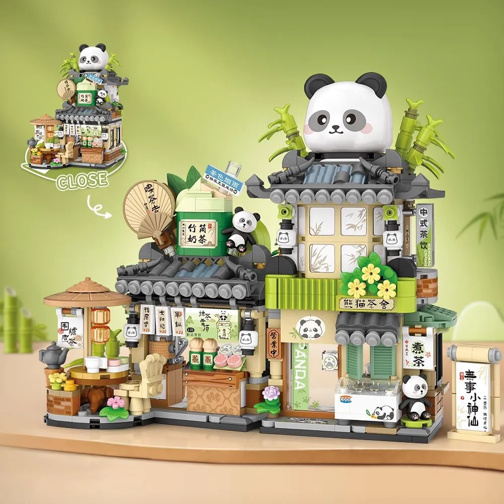 Boys Girls Age 8 , 860pcs Mini Bricks City Tea House Building Blocks Set, Openable Panda useful persuade Construction Tea Shop Building Toys for 