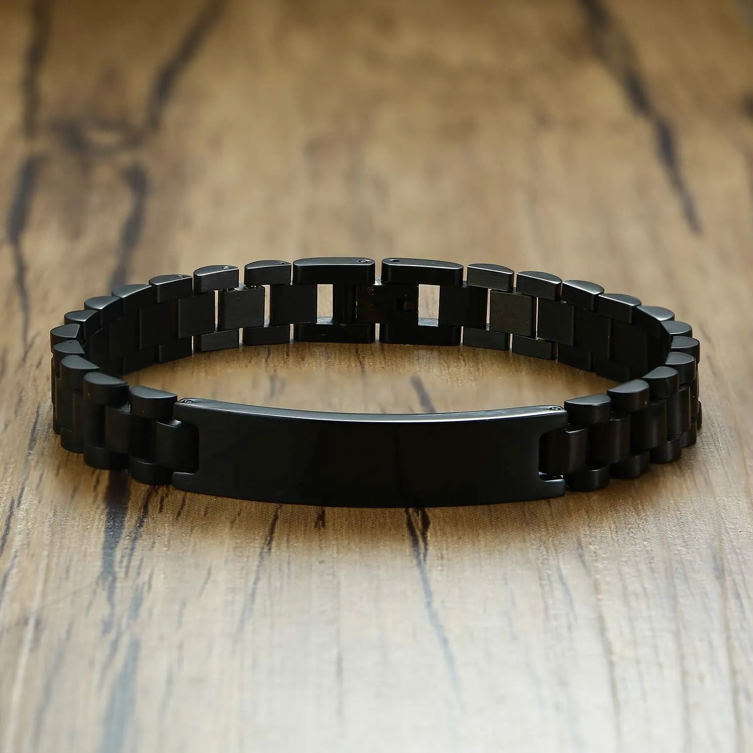 Bracelets for Men,8.2 MEALGUET Personalized Customized Free Engraving Stainless micron notable every Mississippian positive appease Steel Chain Watch Band Wristband Link ID 