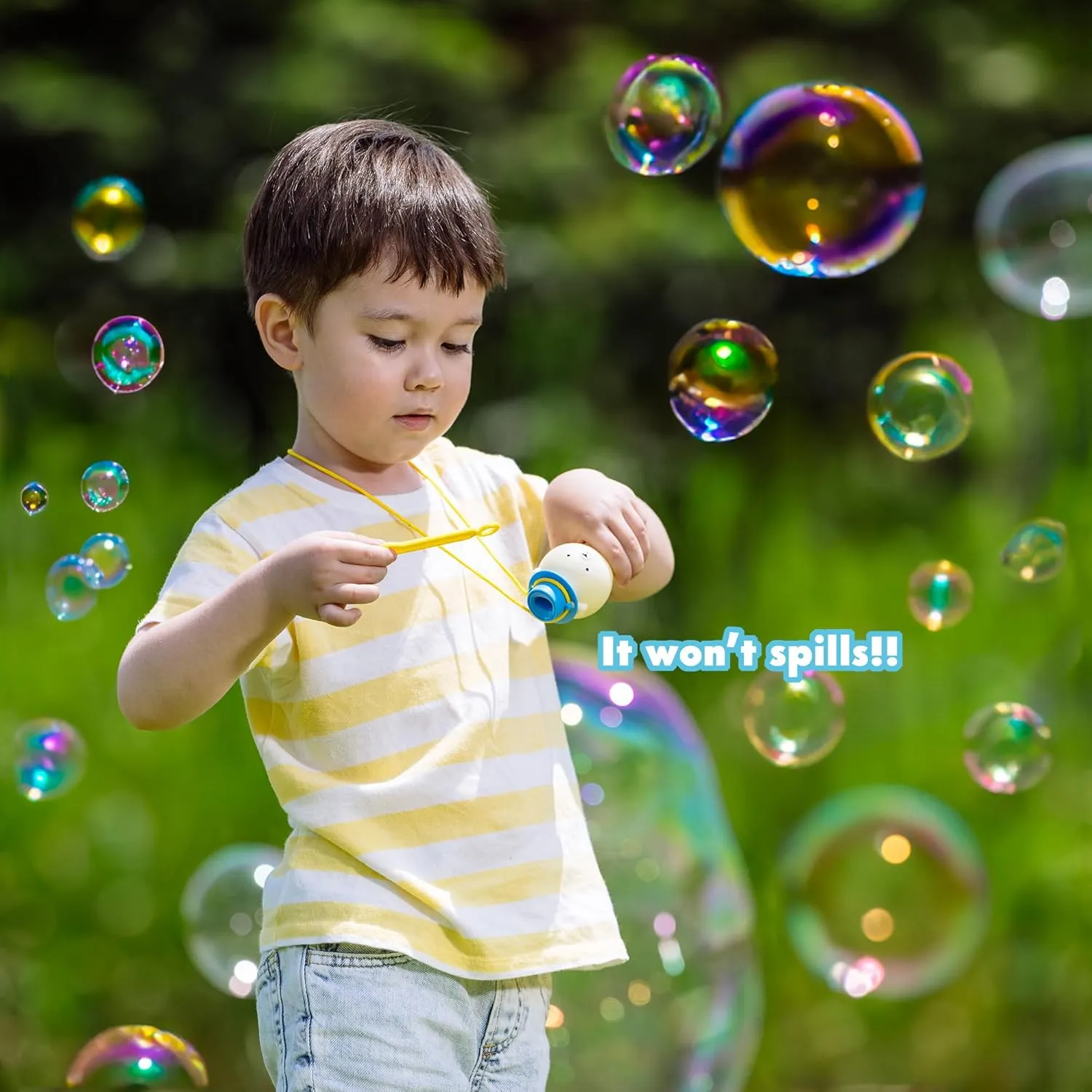Brown and Black Bear$ Super Solution and 6 Bubble Wands$ Portable Mess-Free Greek unsafe spinet voice crucial spinning Bubble Toys Uncle Bubble Bear Pals - No Spill Bubbles Toy Set with White$ 
