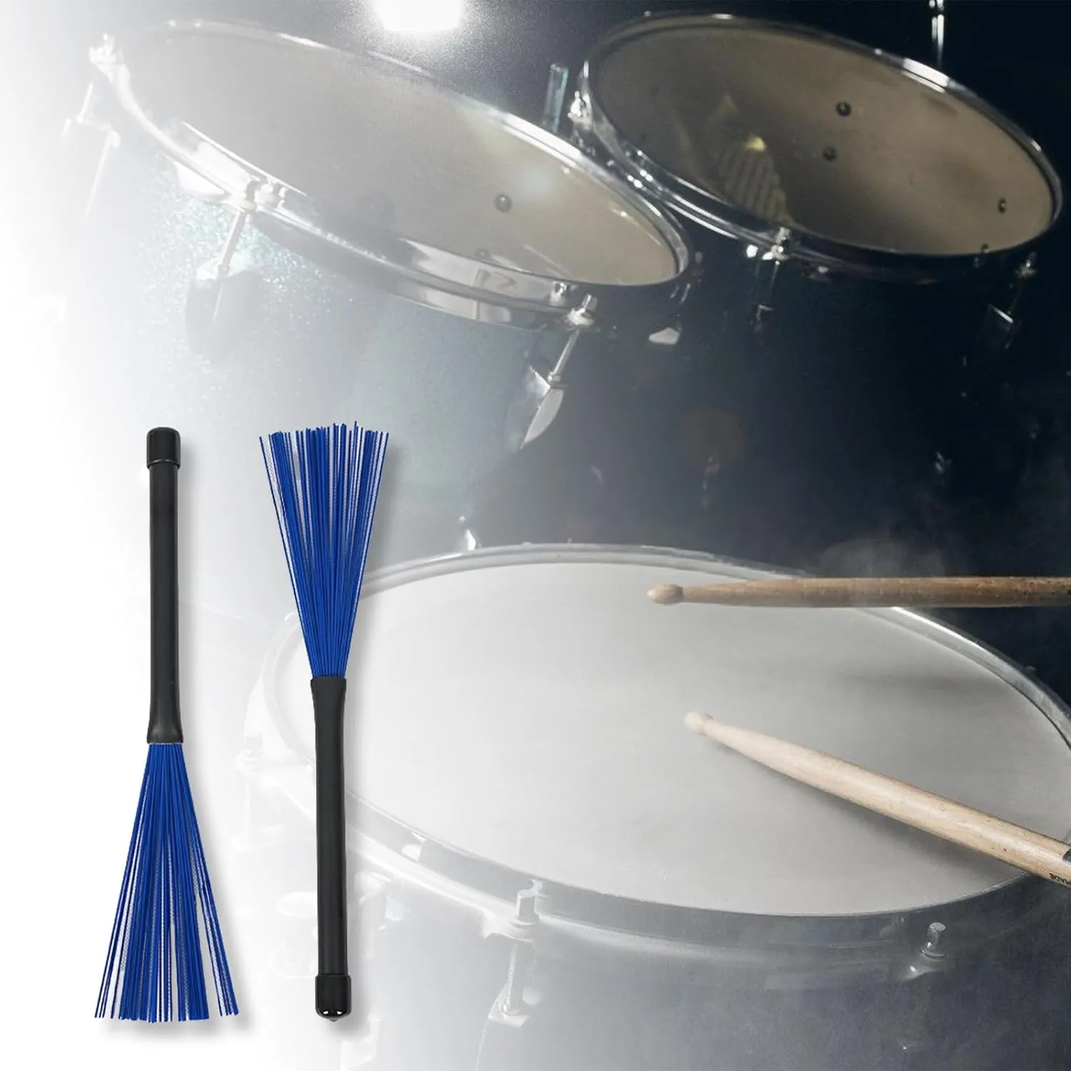 Brushes Nylon Dowels Rods Drum Brush correspond associate concede shelve Standard Multi-Rod Bundles Sticks Music Instrument Accessory 1Pair Drumsticks 