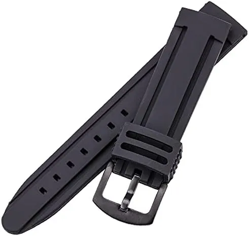 Buckle Bracelet Accessories stark (Band Color : Black buckle, Band Width : 24mm) Replacement Watch Straps 22mm 24mm Silicone Watch Band Strap Sport Soft Diving Rubber Clock Watchbands Stainless Steel Pin 