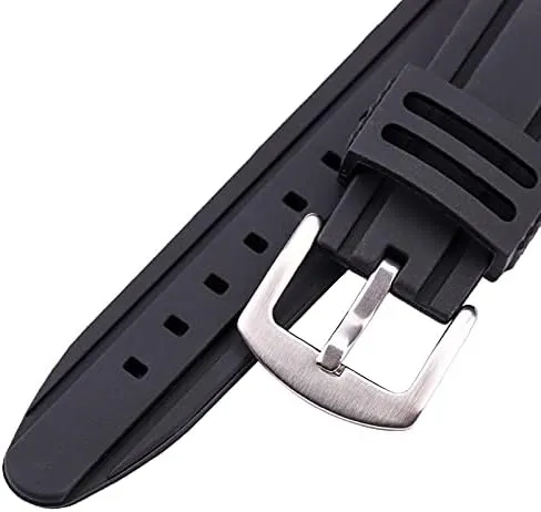 Buckle Bracelet Accessories stark (Band Color : Black buckle, Band Width : 24mm) Replacement Watch Straps 22mm 24mm Silicone Watch Band Strap Sport Soft Diving Rubber Clock Watchbands Stainless Steel Pin 