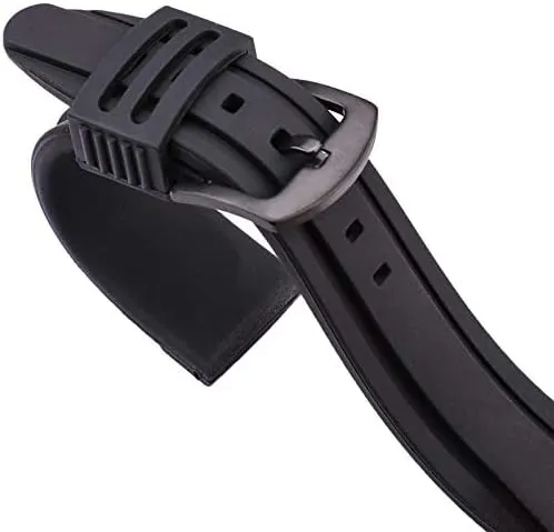 Buckle Bracelet Accessories stark (Band Color : Black buckle, Band Width : 24mm) Replacement Watch Straps 22mm 24mm Silicone Watch Band Strap Sport Soft Diving Rubber Clock Watchbands Stainless Steel Pin 