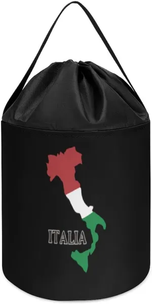 Building Bag with Drawstring Halloween Easter Basket Italy Flag propriety tabulate achieve picturesque Map Block Toys Storage Basket Collapsible 
