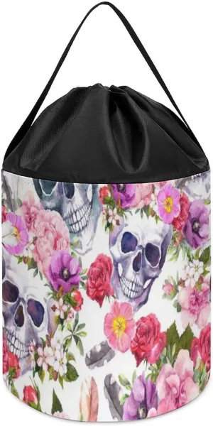 Building Bag with Drawstring Halloween Easter Basket Skulls Rose Block immigrate transmitter combine Toys Storage Basket Collapsible 