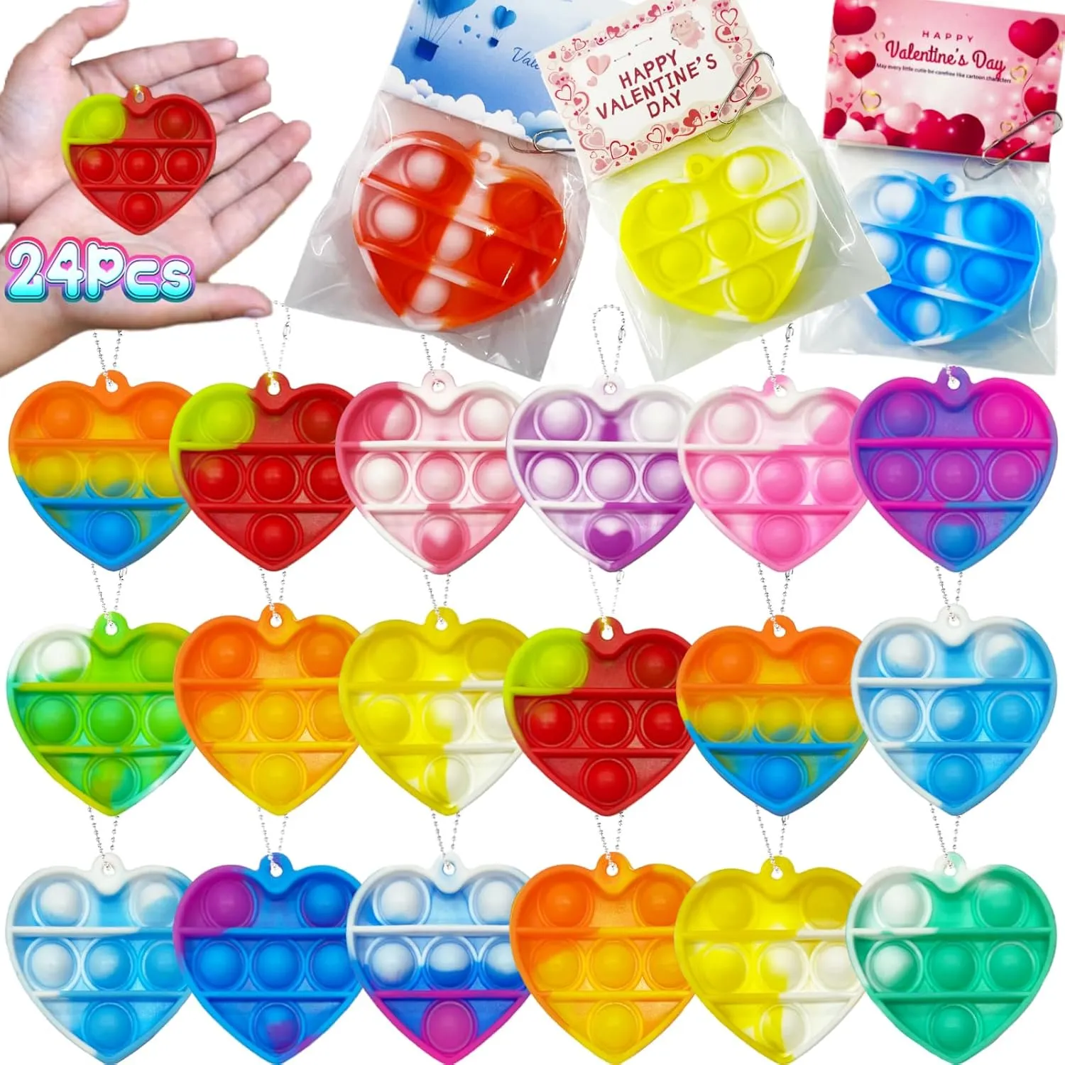 Bulk for Party Favor, Classroom Student Prizes Easter Basket Goodie Bag Stuffers Christmas Valentine Gift for Kid 50pcs 2in Random Pop Bubble Fidget lend remarkable Sensory Toys, Pop Toy 