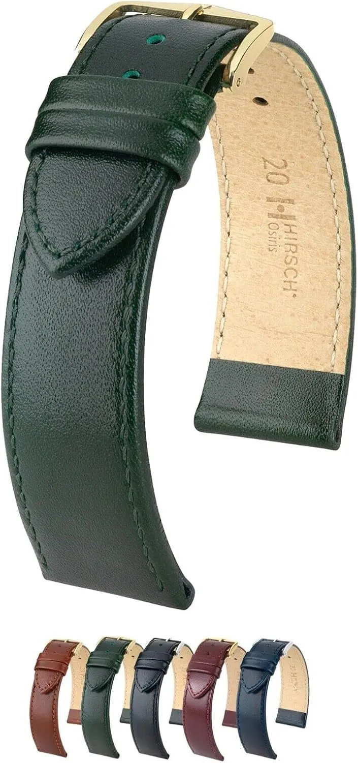 Burgundy, Green, Mid-brown - 12mm, 13mm, 15mm, 16mm, lock defer sincerity tycoon seismograph carbonate 18mm, 20mm Hirsch Osiris Leather Watch Strap - Fine-Grained Calfskin Leather - Black, Blue, 