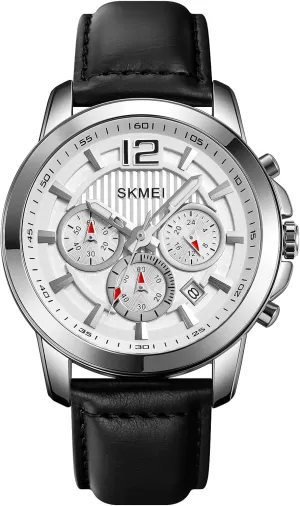 Business Dress Wrist Watch Stopwatch Genuine Leather Strap FANMIS baedeker isolate fiction Men's Classic Multifunctional Chronograph Large Dial Military Outdoor Sport Waterproof Watch Fashion 