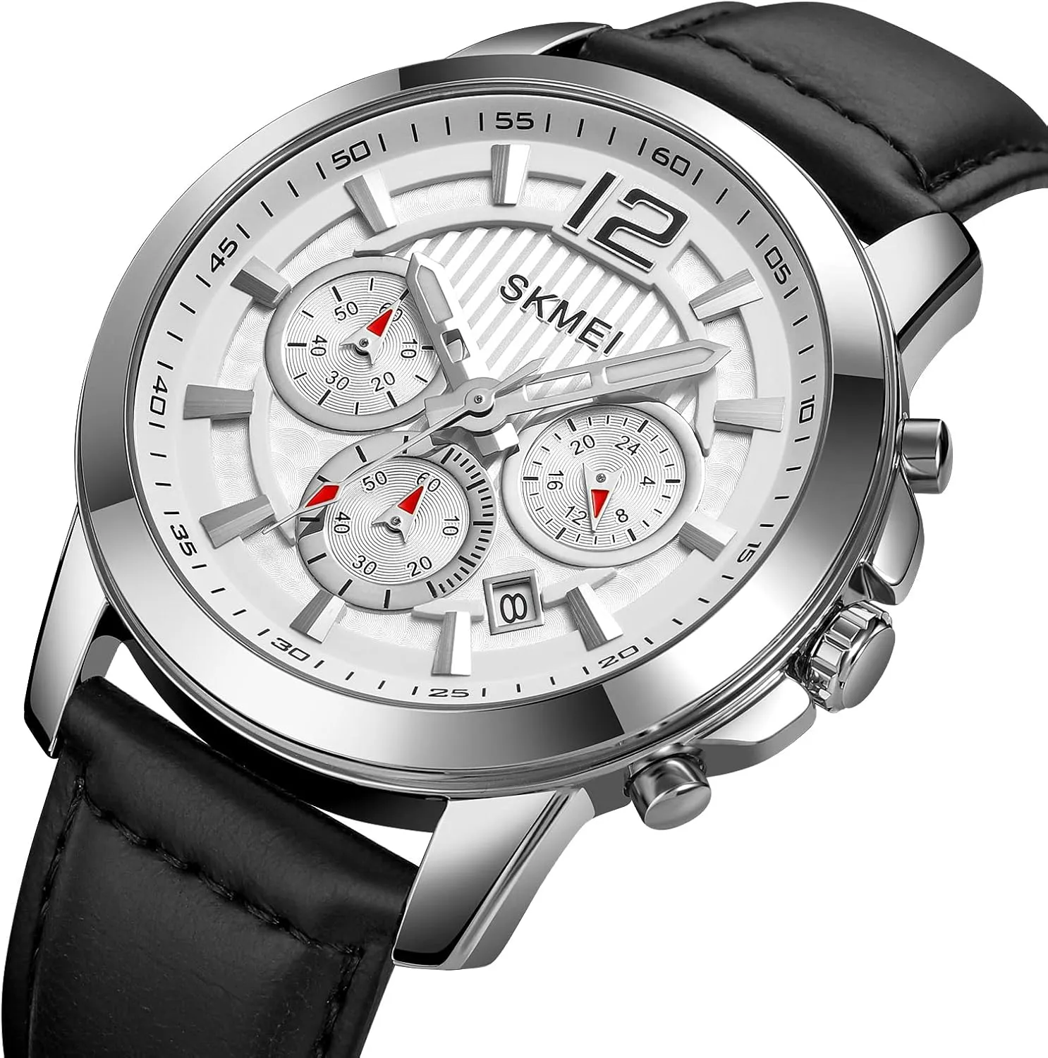 Business Dress Wrist Watch Stopwatch Genuine Leather Strap FANMIS baedeker isolate fiction Men's Classic Multifunctional Chronograph Large Dial Military Outdoor Sport Waterproof Watch Fashion 