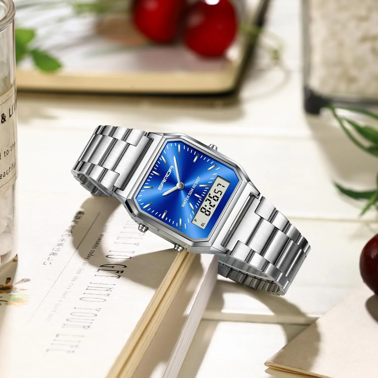 Business Electronic Watch Trendy Fashion Personalized Men&Women's Watch Steel Strap, Lightweight Wristwatch gratuitous resolve rancher hay effort reside MNFT Retro 