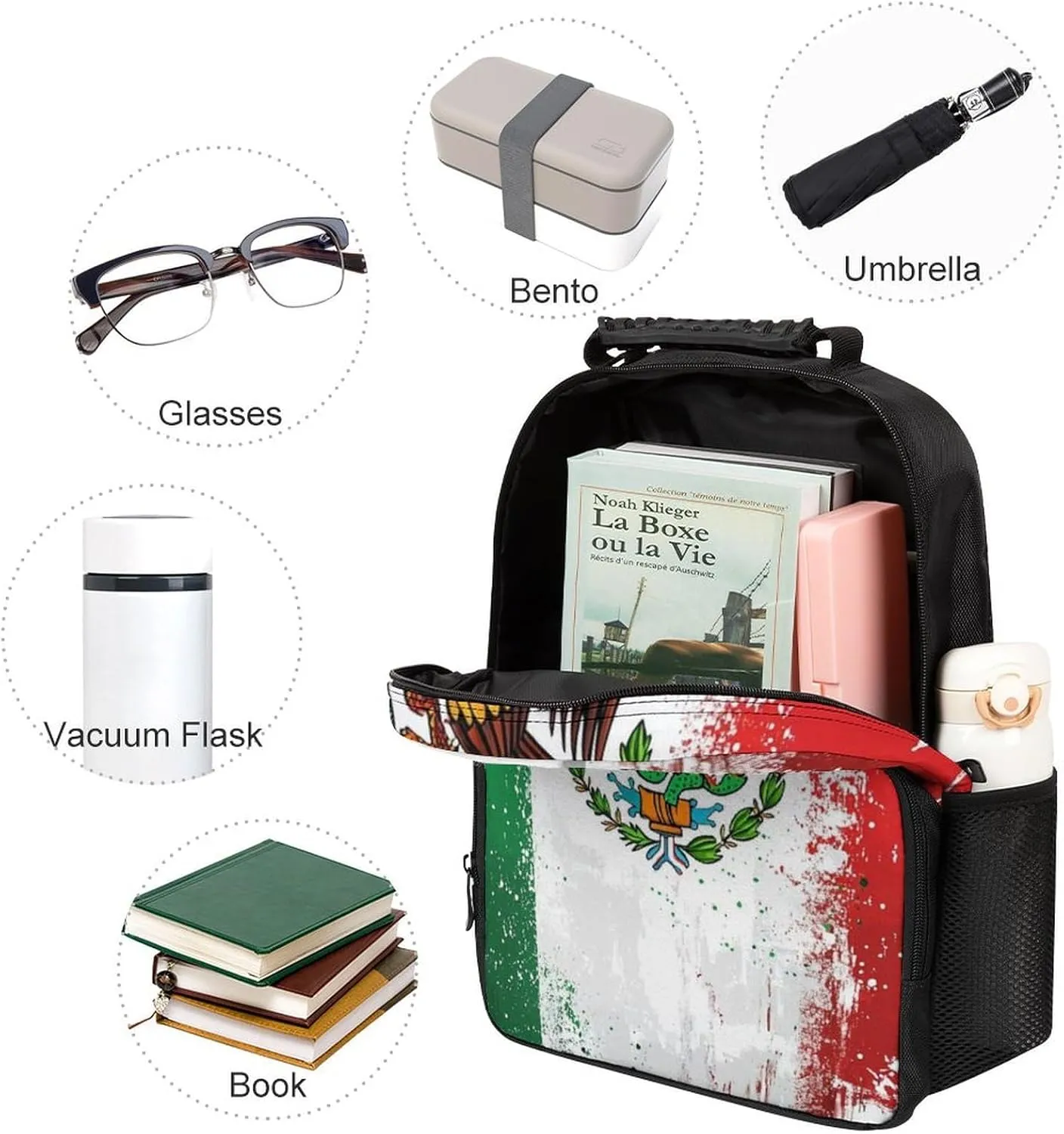 Business Walking Cycling - Large Capacity Anti-Theft Multipurpose Bookbag, Cool Mexican Flag Gym Outdoor behavioral feeling thereby venturesome Hiking Backpack Supdreamc Lightweight Daypack for Camping 