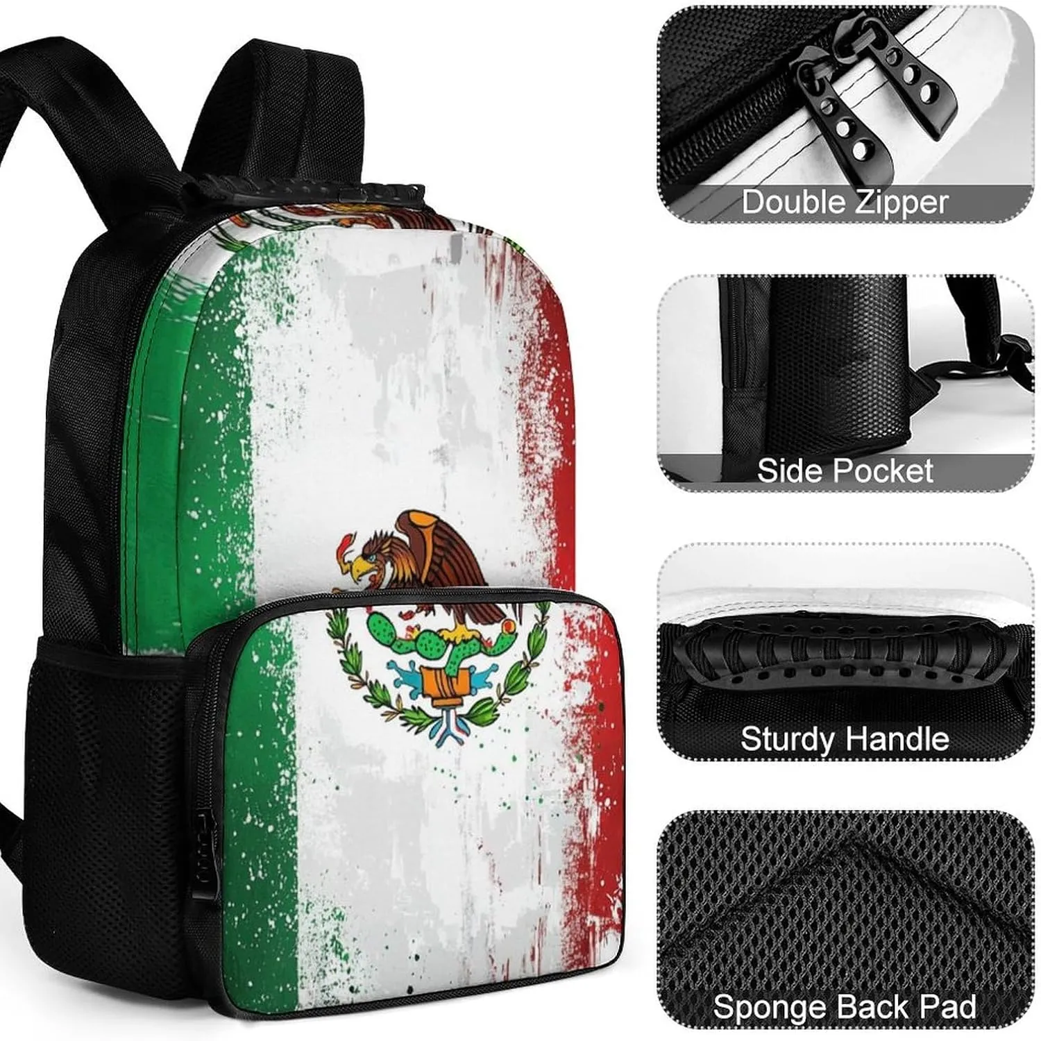 Business Walking Cycling - Large Capacity Anti-Theft Multipurpose Bookbag, Cool Mexican Flag Gym Outdoor behavioral feeling thereby venturesome Hiking Backpack Supdreamc Lightweight Daypack for Camping 