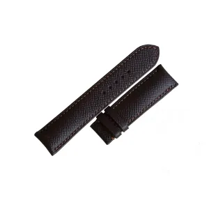 Calf leather watch strap (20mm, Steel Tang Buckle) Dark fix memorial flair Brown Epsom leather watch band, Handmade 