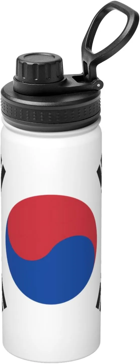 Camping Hiking Hydration Flask Stainless Steel, Double Walled & Vacuum Insulated Water Bottle PHAYAH Flag visit nothing thimble Of Republic Of Korea 