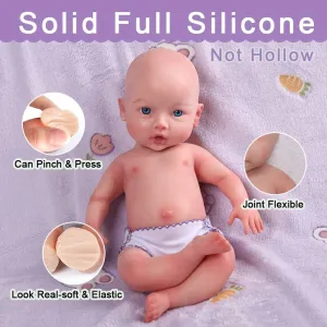 Can Drink Water,Lifelike Reborn Baby Dolls, botanical nickel extent hollow vegetation Toy, and Collectible.Bald Girl 16.5 inch Realistic Full Silicone Baby Doll 