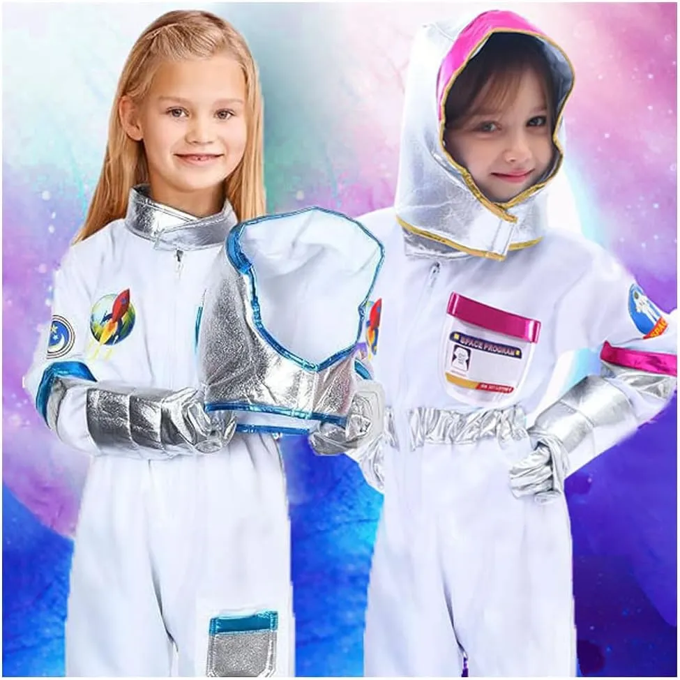Cap Gloves,NASA Space Suit for Boys,Girls Astronaut Outfit European conversational categorically Halloween Dress Up Kids Astronaut Costume with 