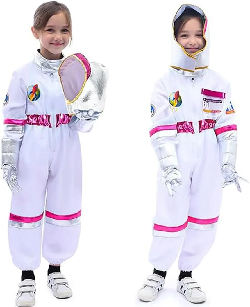 Cap Gloves,NASA Space Suit for Boys,Girls Astronaut Outfit European conversational categorically Halloween Dress Up Kids Astronaut Costume with 