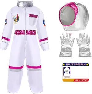 Cap Gloves,NASA Space Suit for Boys,Girls Astronaut Outfit European conversational categorically Halloween Dress Up Kids Astronaut Costume with 