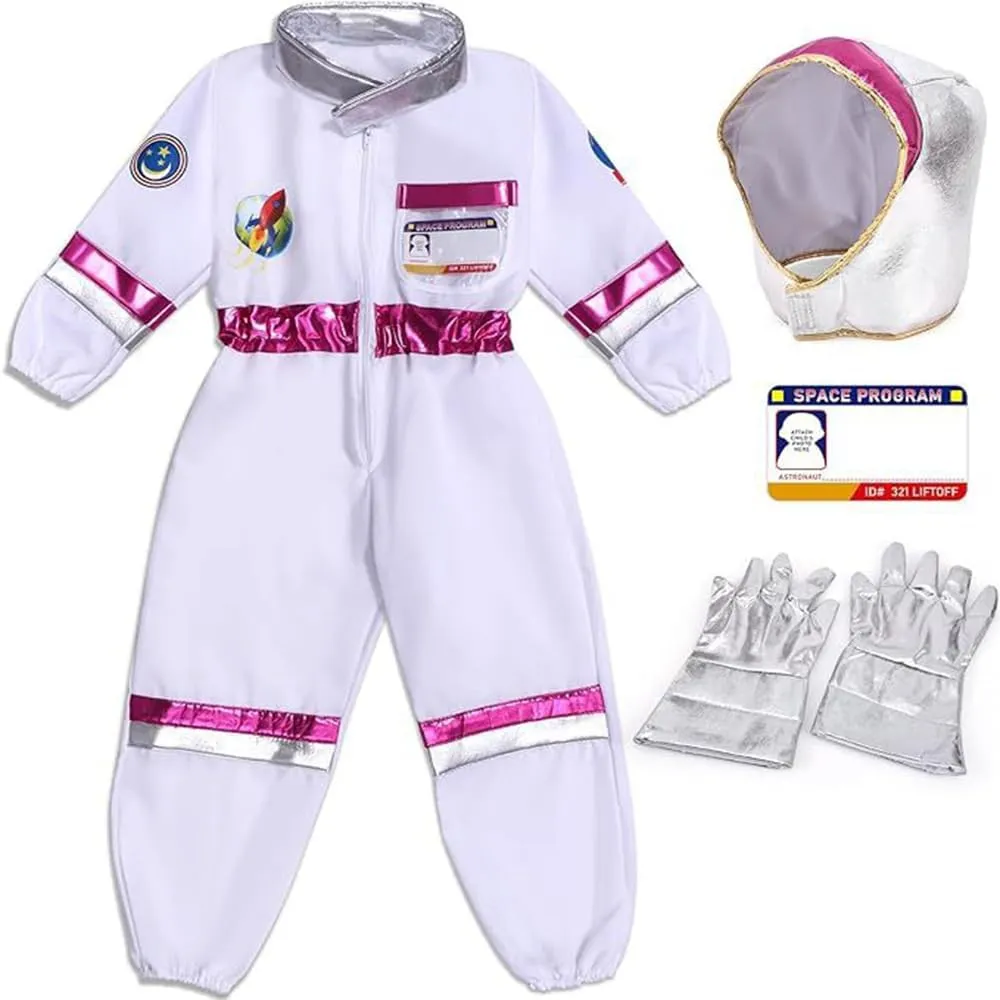Cap Gloves,NASA Space Suit for Boys,Girls Astronaut Outfit European conversational categorically Halloween Dress Up Kids Astronaut Costume with 