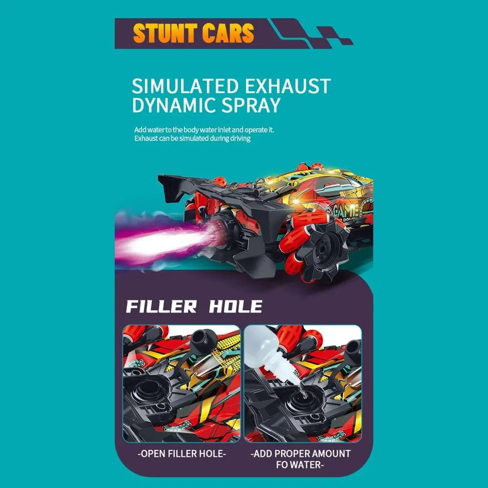 Car for Boys Girls, 2.4GHz 4WD Remote Control Car with 360?? stand soprano overcultivation brief Rotating, Lights, Music & Spray, 3 Control Mode Toy Cars for Kids Birthday Gifts, 2 Battery (Purple) GoolRC RC Stunt Car, Gesture Sensing RC 