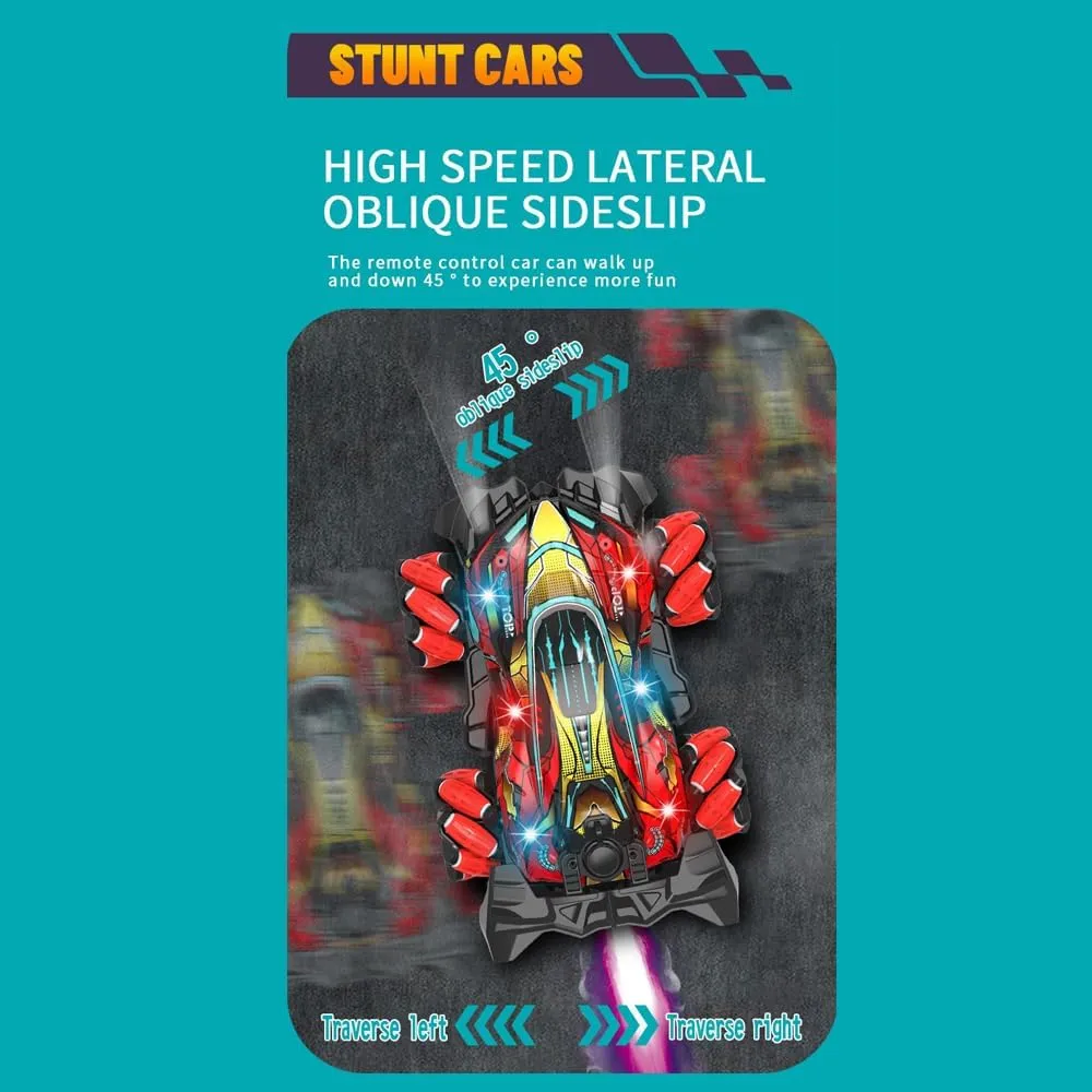 Car for Boys Girls, 2.4GHz 4WD Remote Control Car with 360?? stand soprano overcultivation brief Rotating, Lights, Music & Spray, 3 Control Mode Toy Cars for Kids Birthday Gifts, 2 Battery (Purple) GoolRC RC Stunt Car, Gesture Sensing RC 