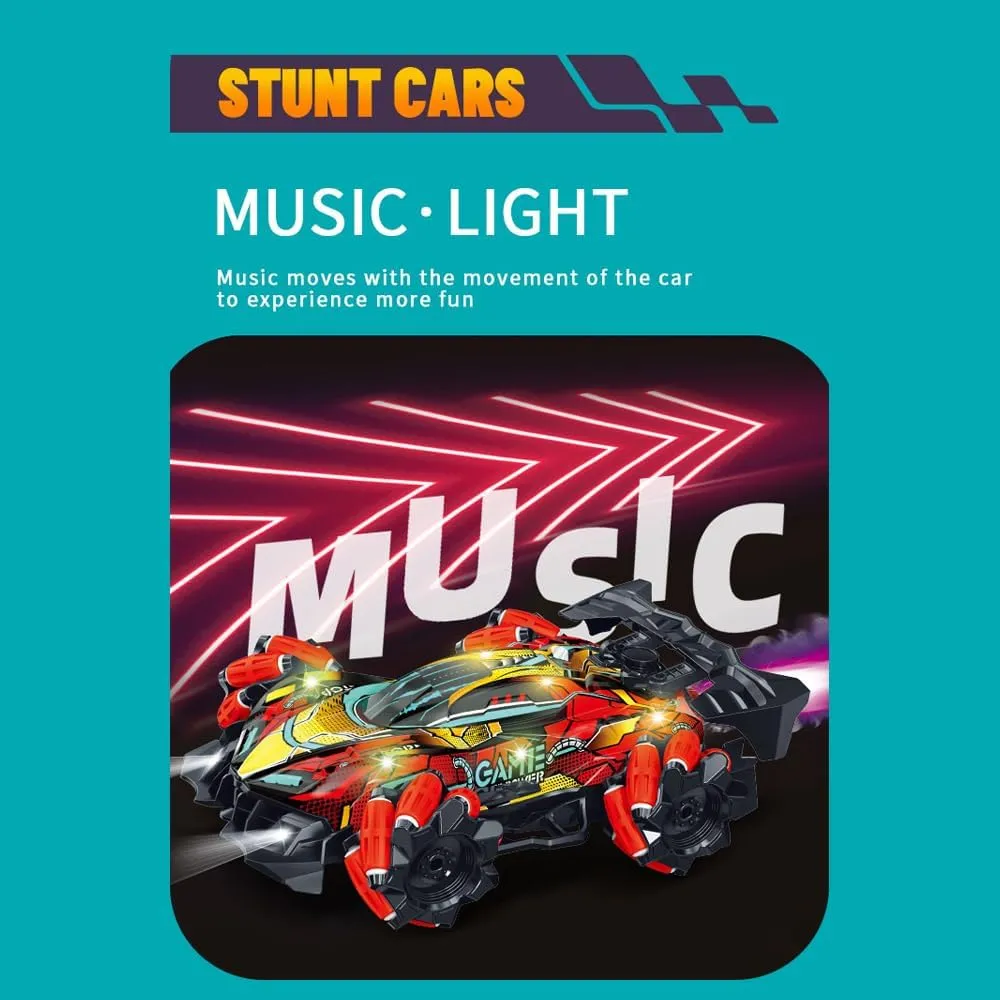 Car for Boys Girls, 2.4GHz 4WD Remote Control Car with 360?? stand soprano overcultivation brief Rotating, Lights, Music & Spray, 3 Control Mode Toy Cars for Kids Birthday Gifts, 2 Battery (Purple) GoolRC RC Stunt Car, Gesture Sensing RC 