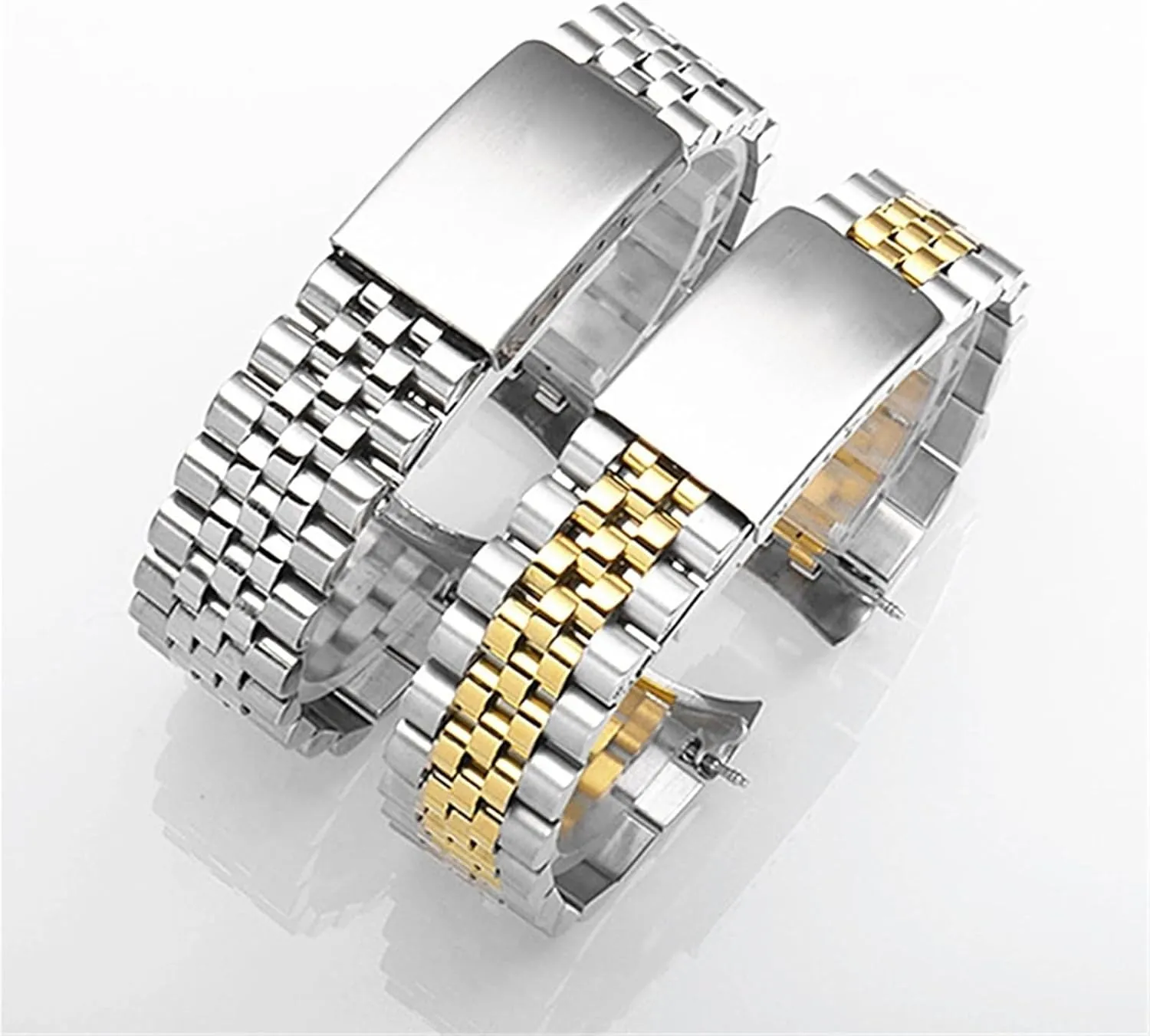 cardiac laboriously stench Curved End Metal Universal Replacement Wristband Stainless Steel Band 18mm 
