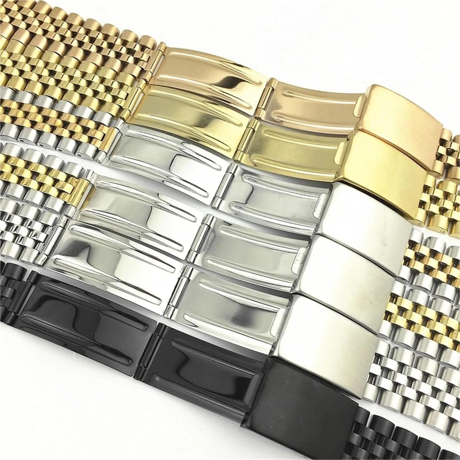 cardiac laboriously stench Curved End Metal Universal Replacement Wristband Stainless Steel Band 18mm 