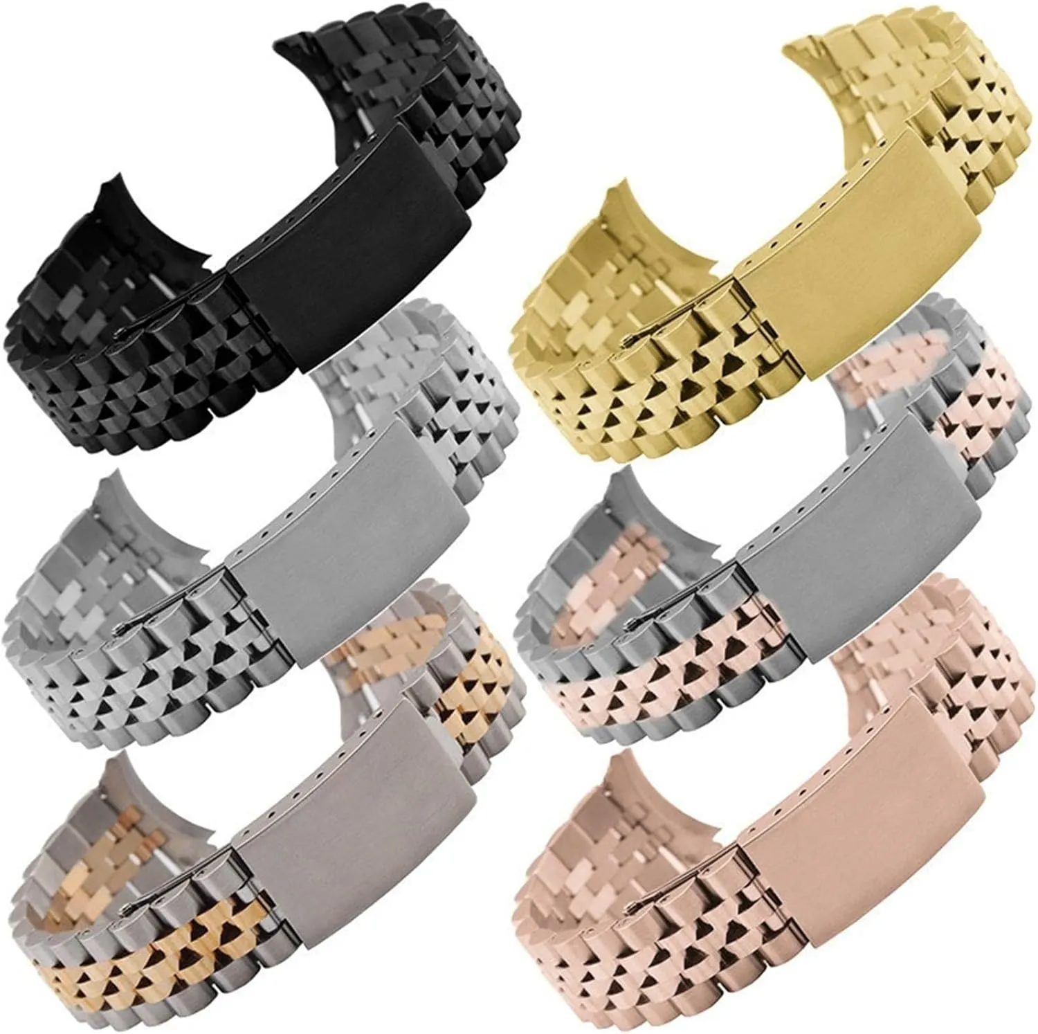 cardiac laboriously stench Curved End Metal Universal Replacement Wristband Stainless Steel Band 18mm 