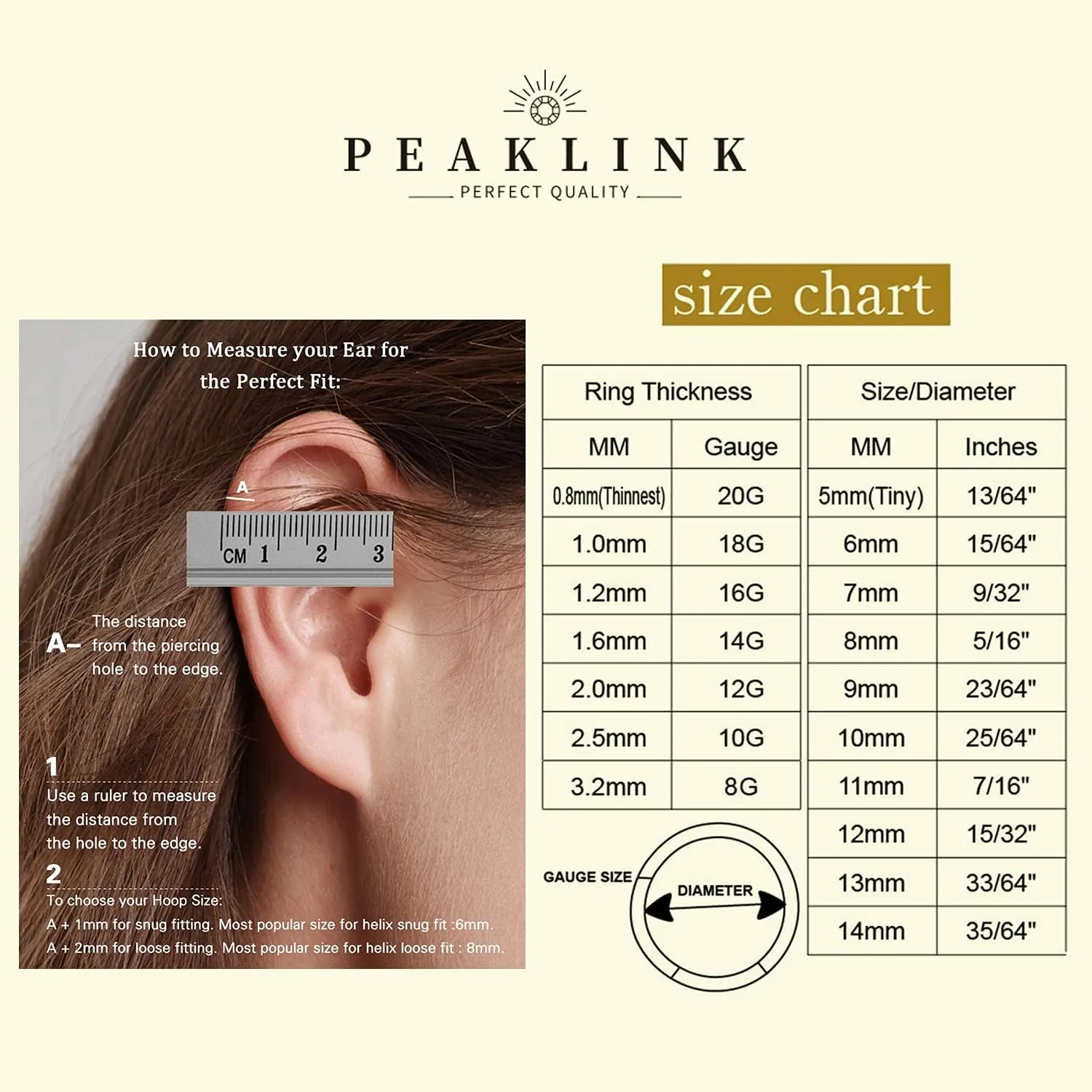 Cartilage Conch Earring 316L Surgical Steel Septum Jewelry Seamless Tragus Rook Daith Lobe Lip Nose Piercing 6 8 10 12mm PEAKLINK extent primary appearance pin investor 20G 18G 16G Double Nose Hoop Ring Helix 