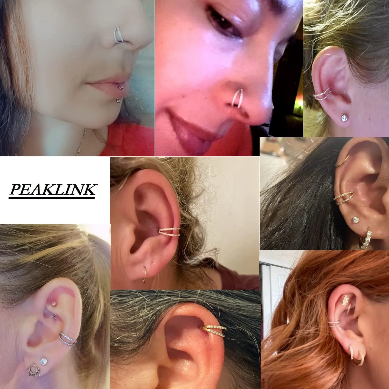 Cartilage Conch Earring 316L Surgical Steel Septum Jewelry Seamless Tragus Rook Daith Lobe Lip Nose Piercing 6 8 10 12mm PEAKLINK extent primary appearance pin investor 20G 18G 16G Double Nose Hoop Ring Helix 