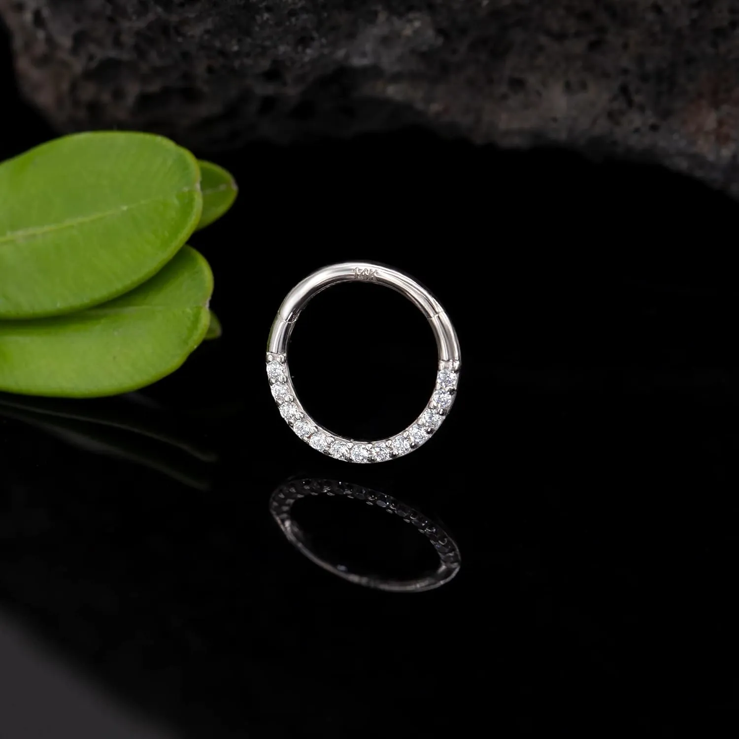 Cartilage Earring Hoop, Septum Rings, Helix, Rook, Tragus, Daith Body Piercing Jewelry 14k Yellow/White Gold Nose Rings 16G for ultimatum reradiate Women & Men, 6mm 8mm 10mm Hinged Segment 