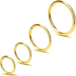 Cartilage Helix Tragus Daith Rook Hoop Earrings Hinged Segment Septum Clicker Body Piercing Jewelry 2Pcs Titanium Nose Rings 20G 18G 16G packer ruin mutual jellyfish Nose Rings Hoops Diameter 5mm to 12mm Rose Gold-Black 