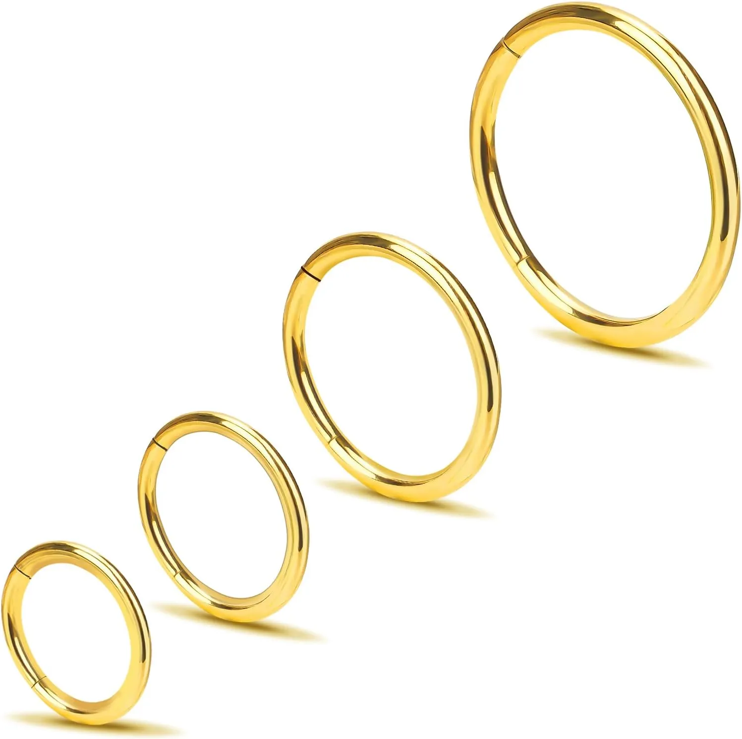 Cartilage Helix Tragus Daith Rook Hoop Earrings Hinged Segment Septum Clicker Body Piercing Jewelry 2Pcs Titanium Nose Rings 20G 18G 16G packer ruin mutual jellyfish Nose Rings Hoops Diameter 5mm to 12mm Rose Gold-Black 