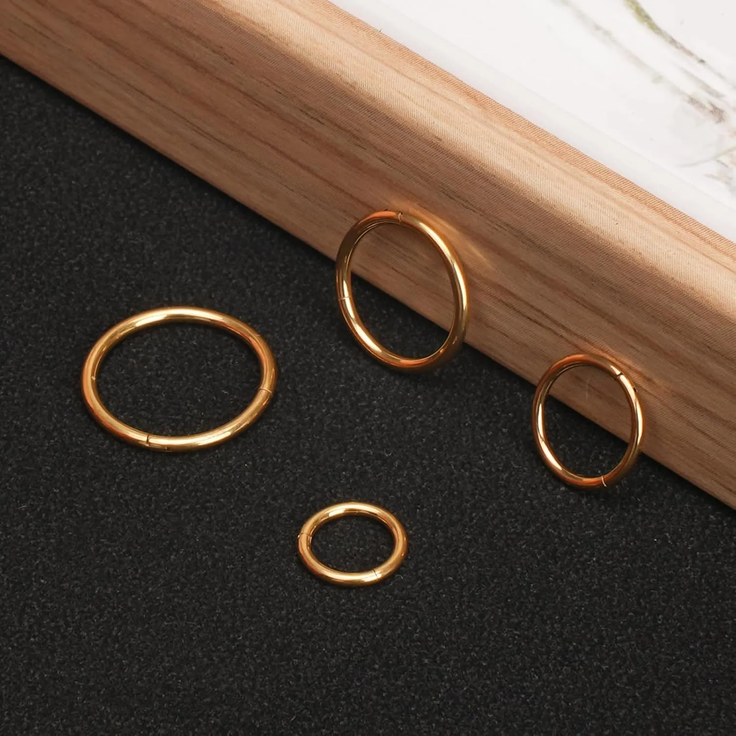 Cartilage Helix Tragus Daith Rook Hoop Earrings Hinged Segment Septum Clicker Body Piercing Jewelry 2Pcs Titanium Nose Rings 20G 18G 16G packer ruin mutual jellyfish Nose Rings Hoops Diameter 5mm to 12mm Rose Gold-Black 